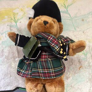Harrods Knightsbridge Teddy Bear Plush Piper Scottish Bagpipes Brown 18"
